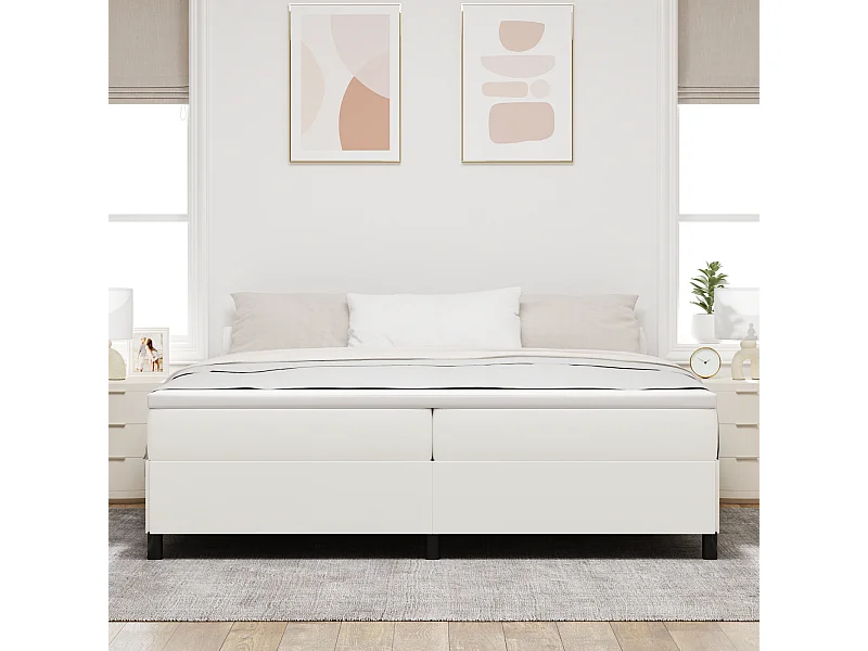 Lit double | Lit adulte | Cadre de lit Crème 200x200 cm Tissu en velours côtelé