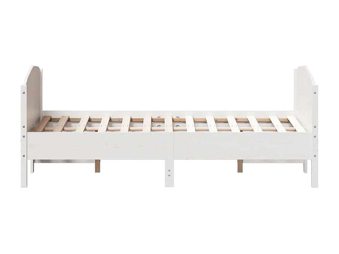 Lit double | Lit adulte | Cadre de lit blanc 135x190 cm bois de pin massif