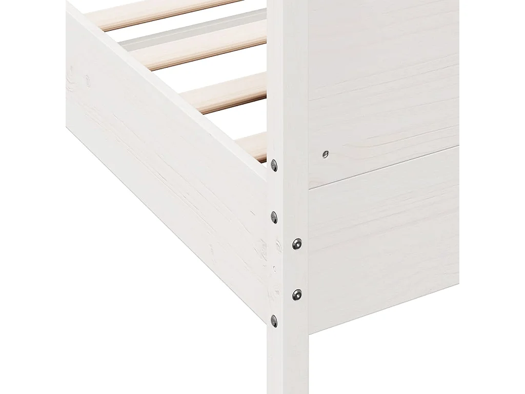 Lit double | Lit adulte | Cadre de lit blanc 135x190 cm bois de pin massif
