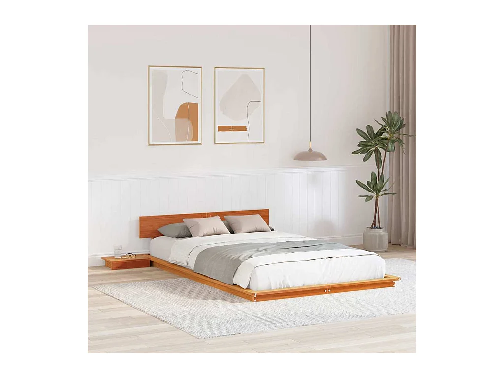 Lit simple | Lit adulte, enfant | Cadre de lit Marron 120x200 cm bois