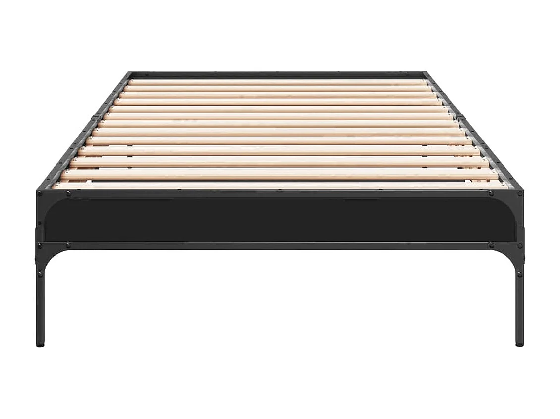 Lit simple | Lit adulte, enfant | Cadre de lit noir 90x190 cm