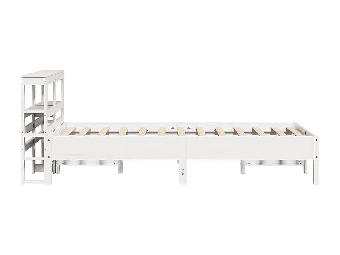 Lit simple | Lit adulte, enfant | Cadre de lit blanc 120x190 cm bois de pin massif