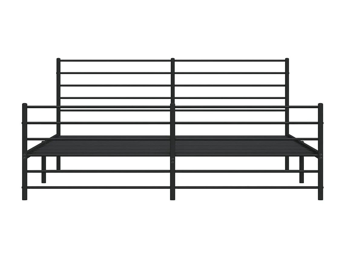 Lit double | Lit adulte | Cadre de lit métal avec pied de lit noir 200x200cm