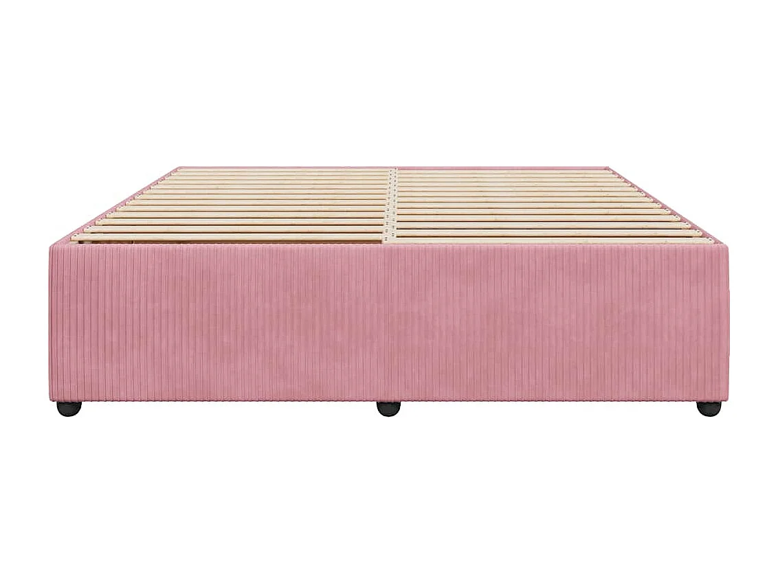 Lit double | Lit adulte | Cadre de lit rose 200x200 cm velours