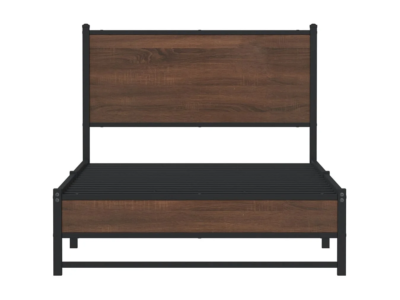 Letto per adulti | Letto singolo | Giroletto senza Materasso in Metallo Rovere Marrone 100x190 cm