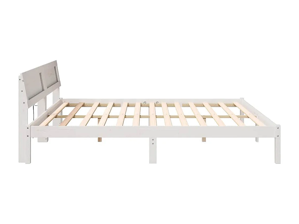 Lit double | Lit adulte | Cadre de lit Blanc 180x200 cm Bois massif en pin