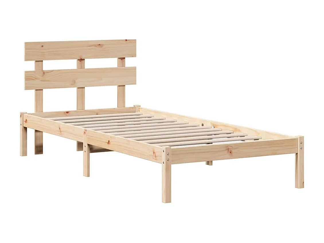 Lit simple | Lit adulte, enfant | Cadre de lit Marron 90x190 cm Bois de pin massif
