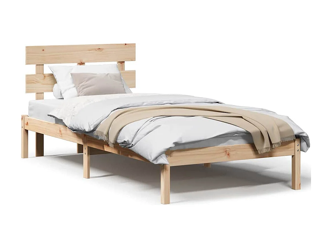 Lit simple | Lit adulte, enfant | Cadre de lit Marron 90x190 cm Bois de pin massif