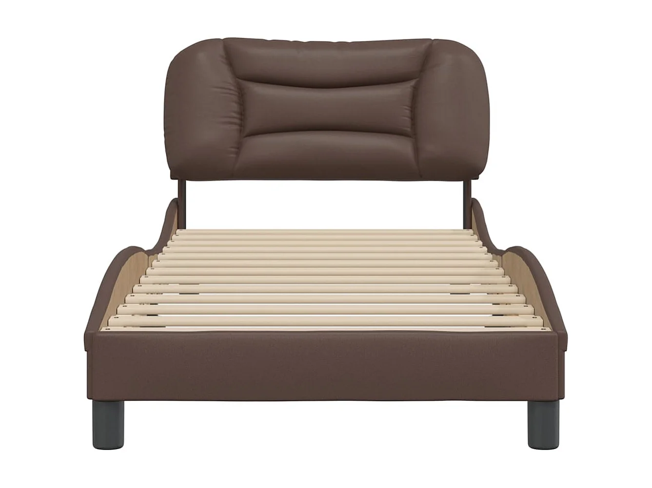 Lit simple | Lit adulte, enfant | Cadre de lit marron 90x190 cm similicuir