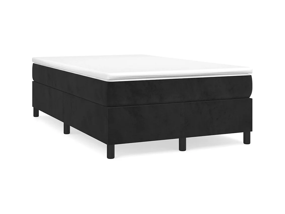 Lit simple | Lit adulte, enfant | Cadre de lit noir 120x200 cm velours