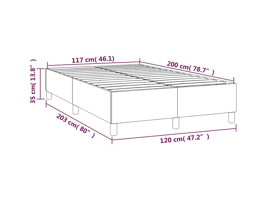 Lit simple | Lit adulte, enfant | Cadre de lit noir 120x200 cm velours