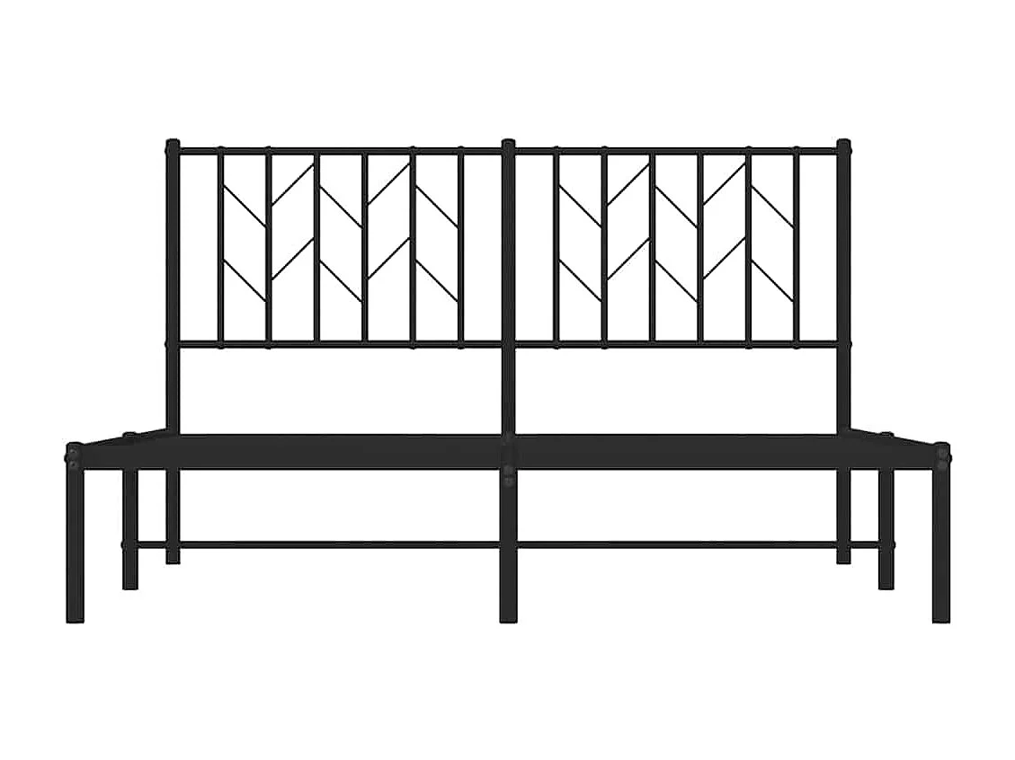 Lit double | Lit adulte | Cadre de lit métal avec tête de lit noir 140x190cm