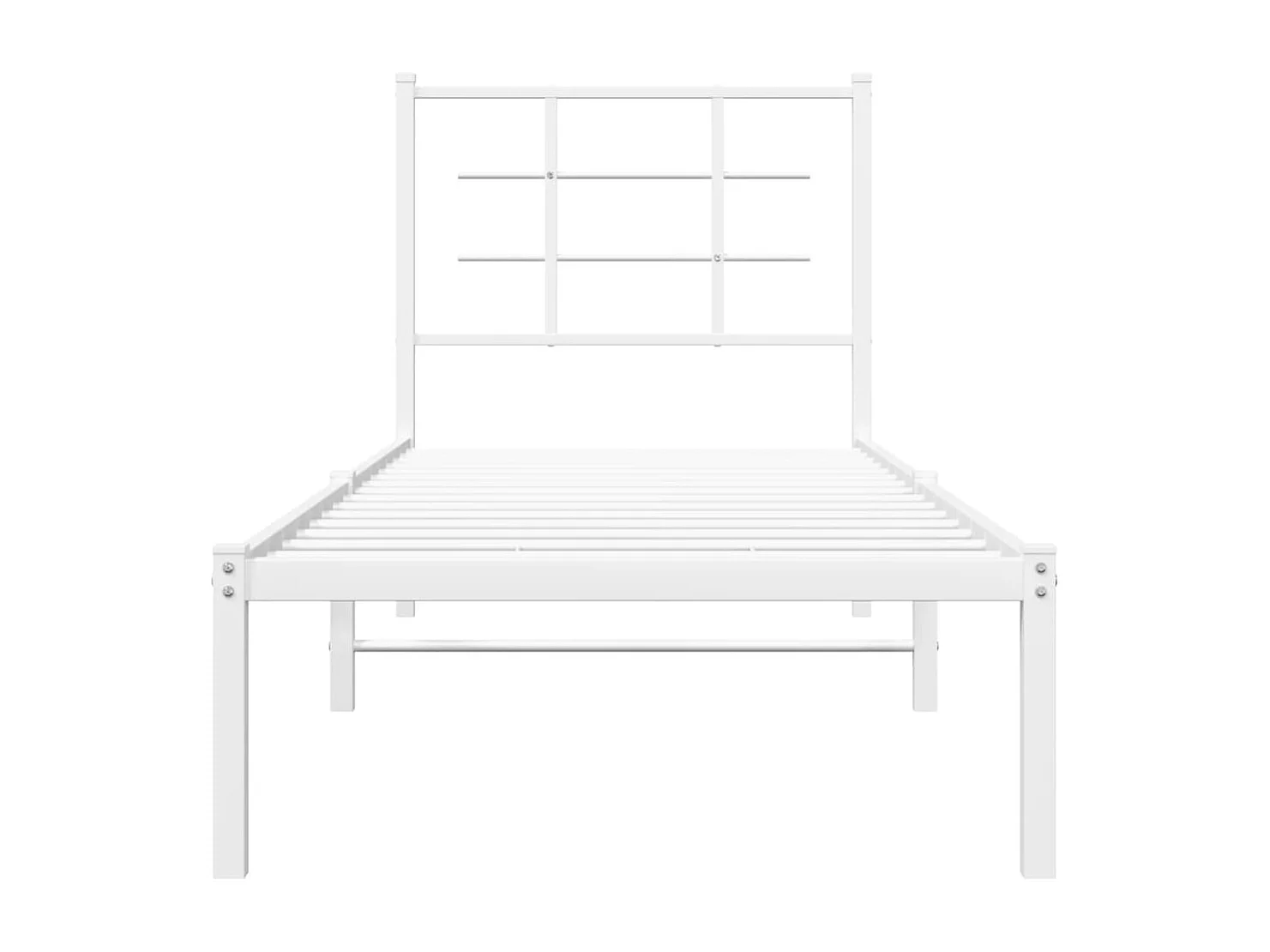 Lit simple | Lit adulte, enfant | Cadre de lit métal avec tête de lit blanc 80x200cm