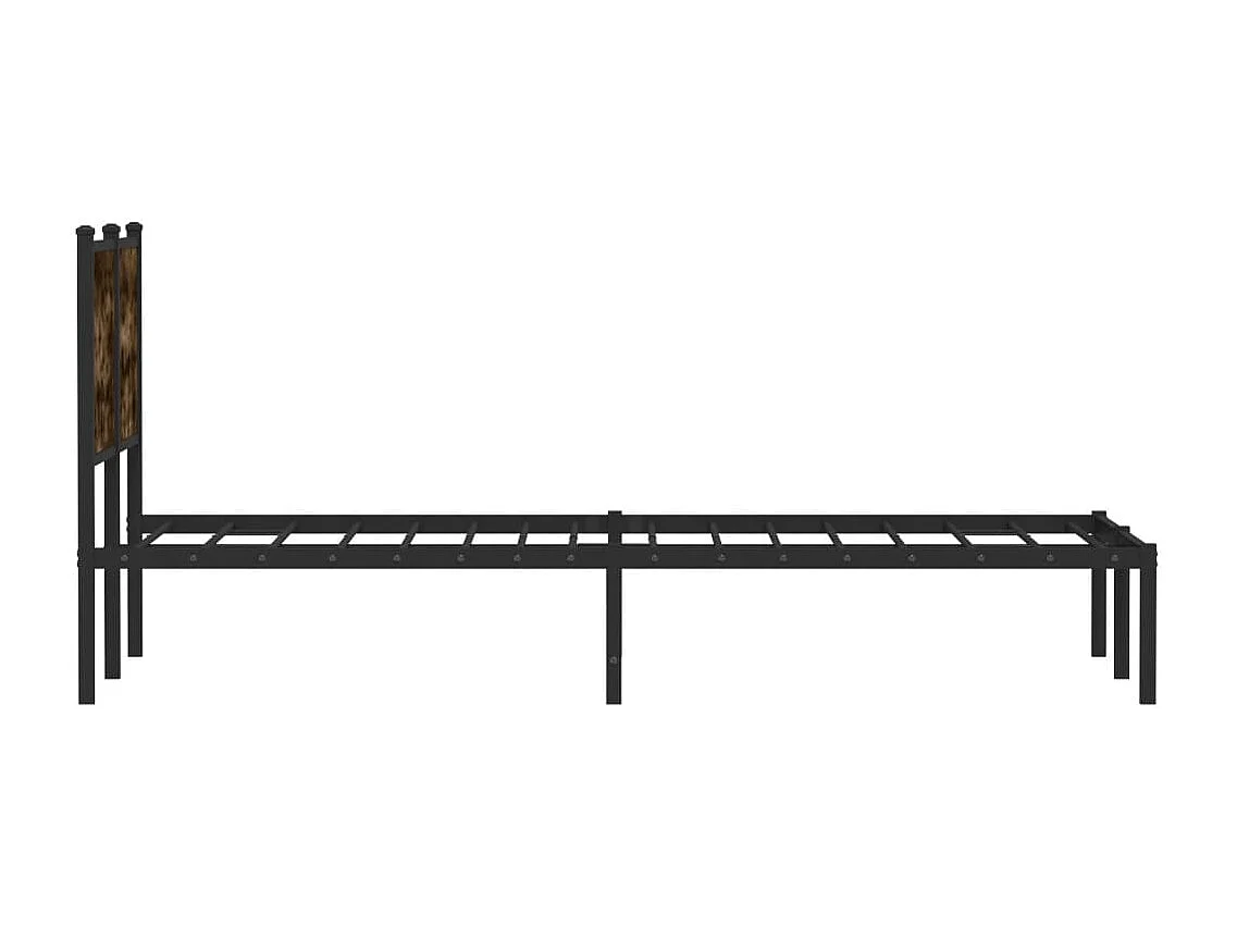 Lit simple | Lit adulte, enfant | Cadre de lit en métal chêne fumé 120x200 cm