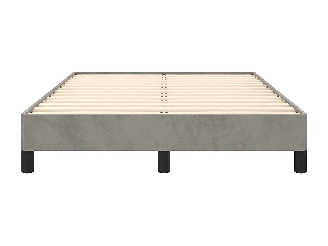 Lit simple | Lit adulte, enfant | Cadre de lit gris clair 120x190 cm velours
