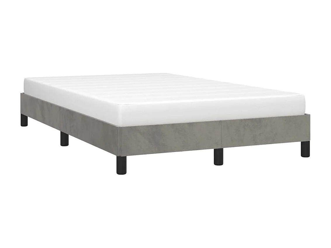 Lit simple | Lit adulte, enfant | Cadre de lit gris clair 120x190 cm velours