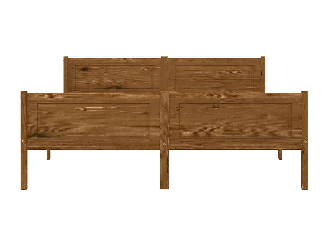 Lit double | Lit adulte | Cadre de lit pin massif marron miel 160x200 cm
