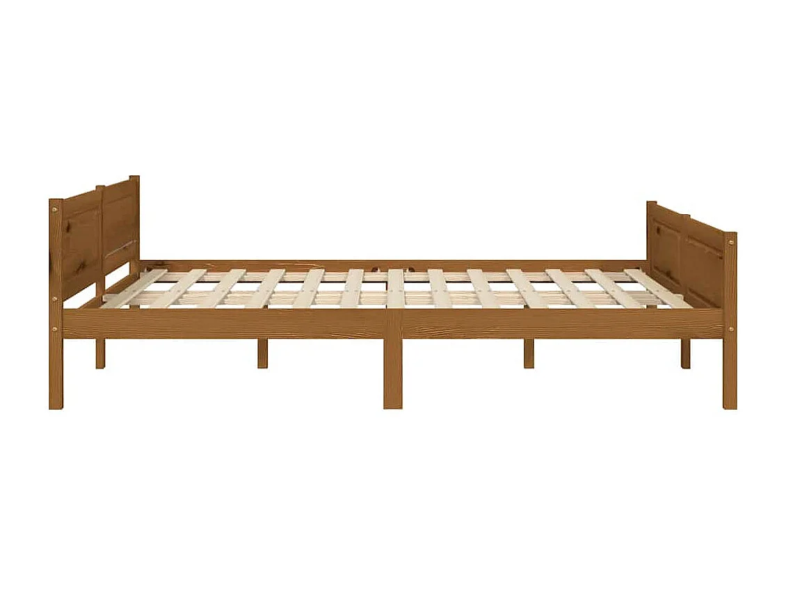 Lit double | Lit adulte | Cadre de lit pin massif marron miel 160x200 cm