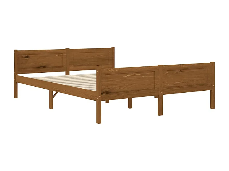 Lit double | Lit adulte | Cadre de lit pin massif marron miel 160x200 cm