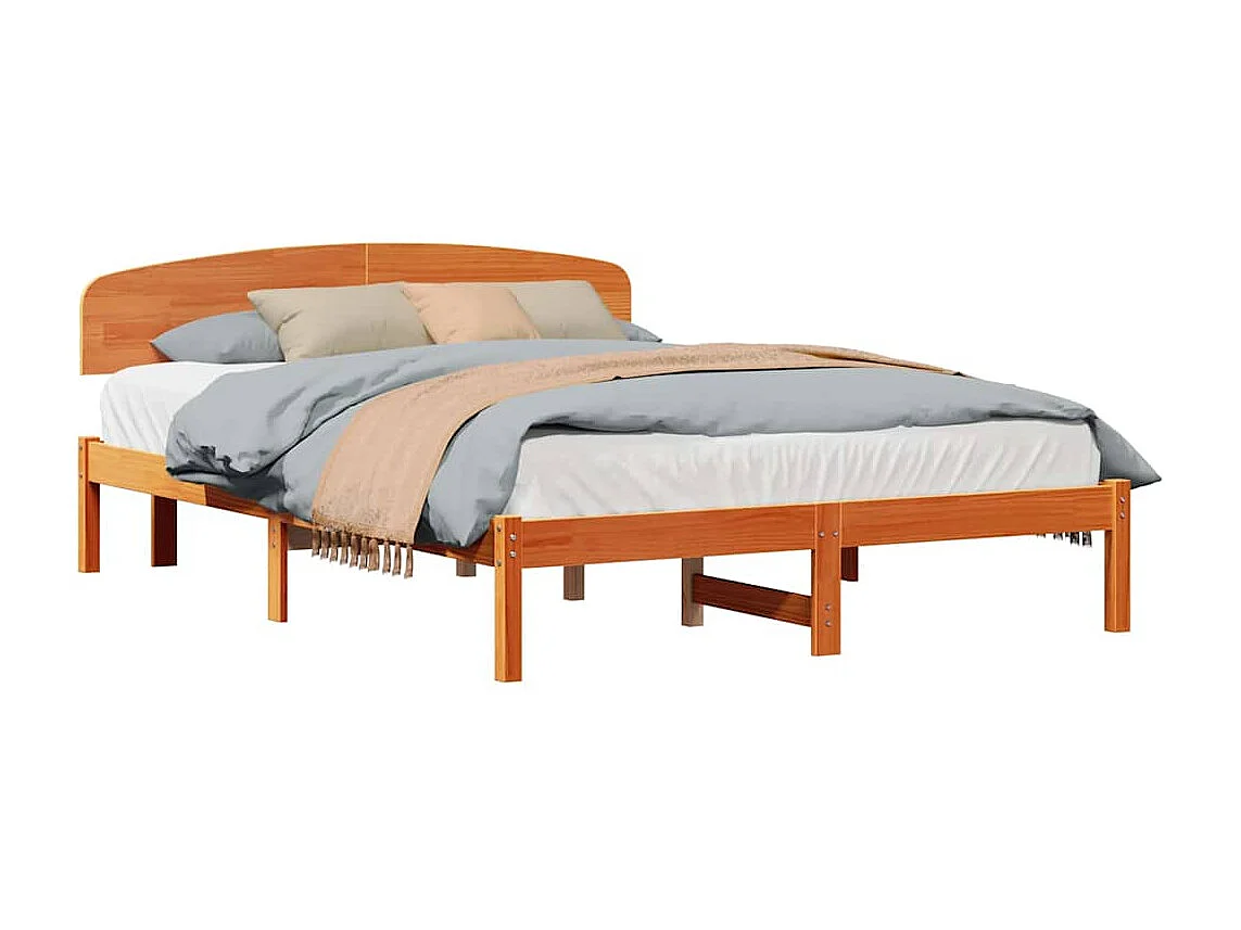 Lit double | Lit adulte | Cadre de lit Marron 140x200 cm Bois de pin massif