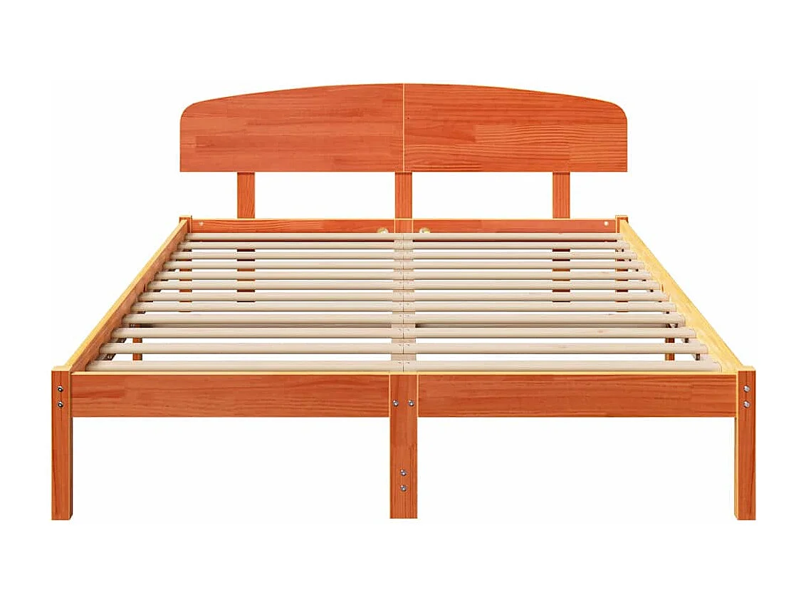 Lit double | Lit adulte | Cadre de lit Marron 140x200 cm Bois de pin massif
