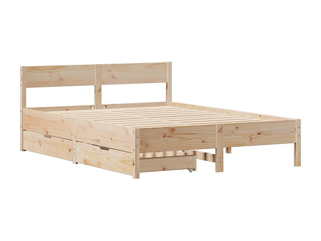 Lit double | Lit adulte | Cadre de lit 150x200 cm bois de pin massif