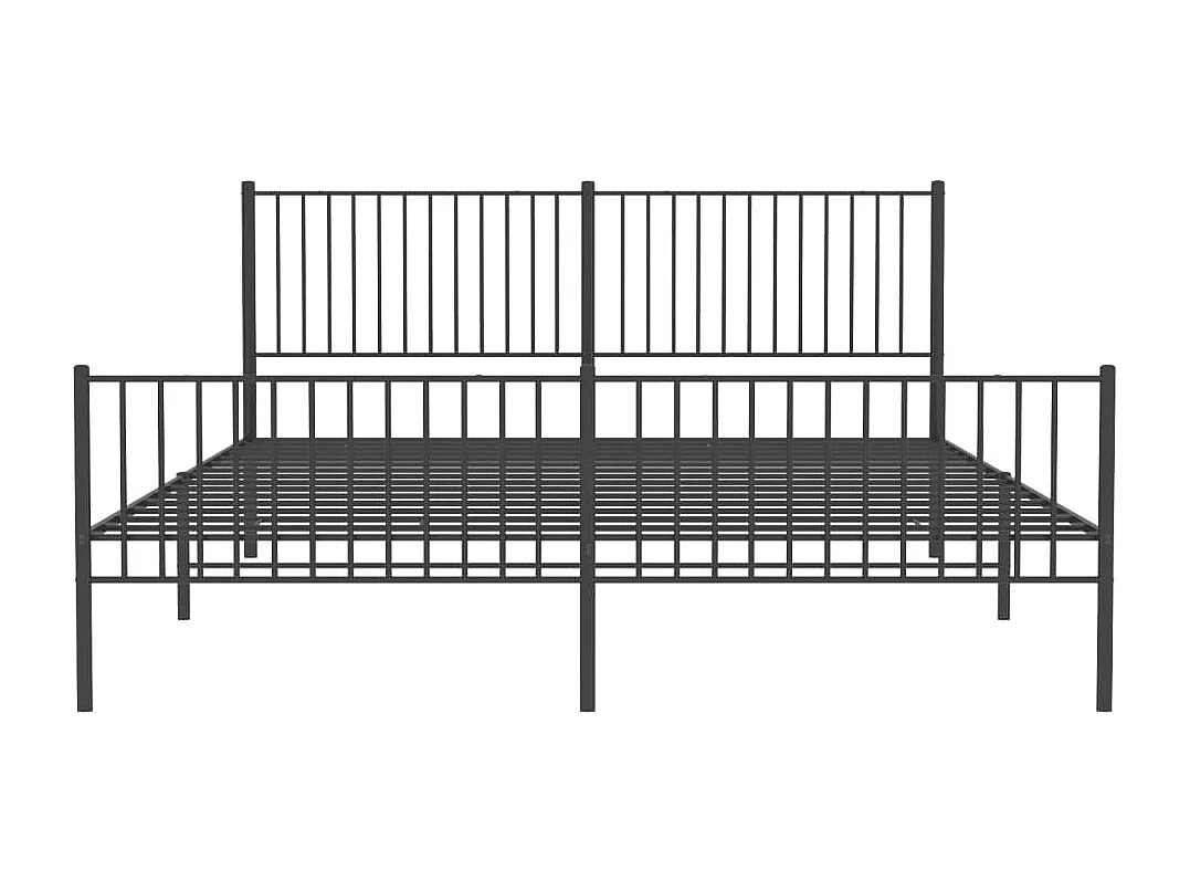 Lit double | Lit adulte | Cadre de lit métal avec pied de lit noir 200x200cm