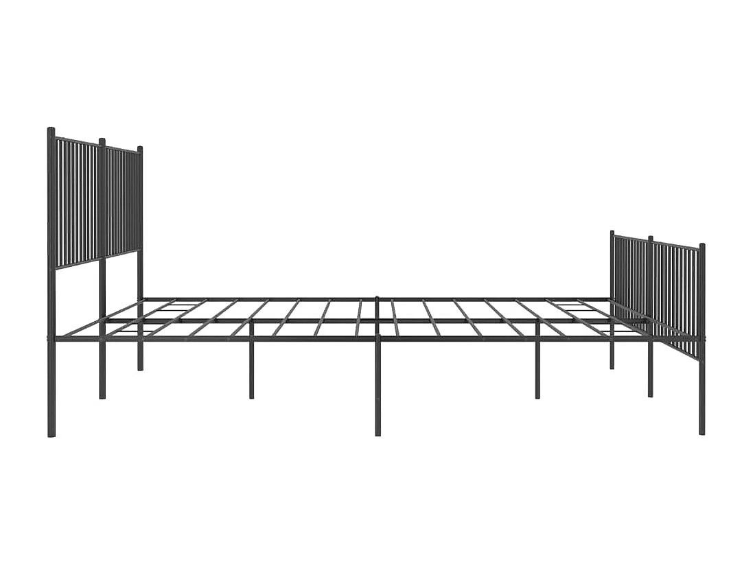 Lit double | Lit adulte | Cadre de lit métal avec pied de lit noir 200x200cm
