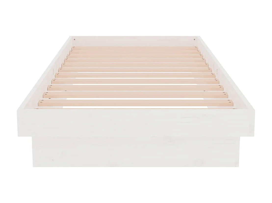 Lit simple | Lit adulte, enfant | Cadre de lit blanc bois massif 75x190 cm