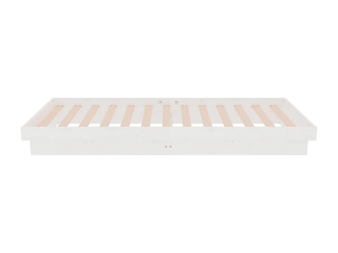 Lit simple | Lit adulte, enfant | Cadre de lit blanc bois massif 75x190 cm