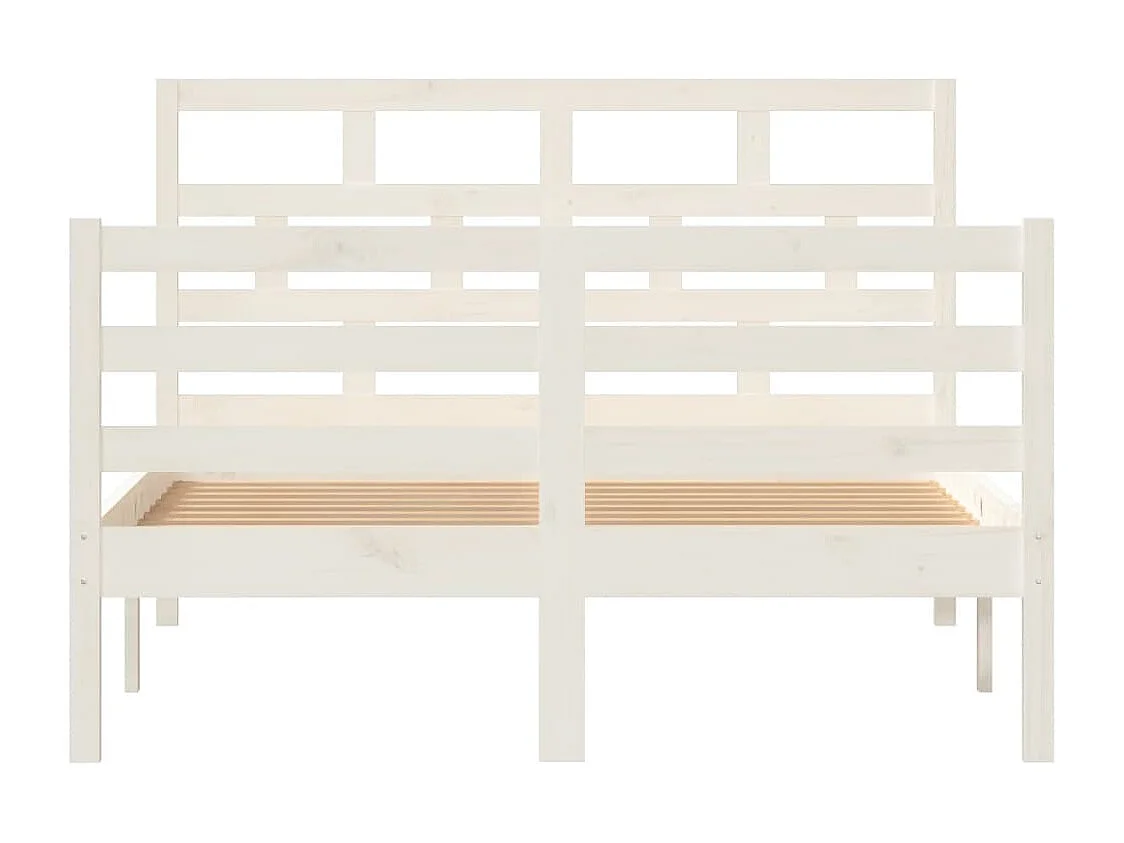 Lit simple | Lit adulte, enfant | Cadre de lit blanc bois massif 120x200 cm