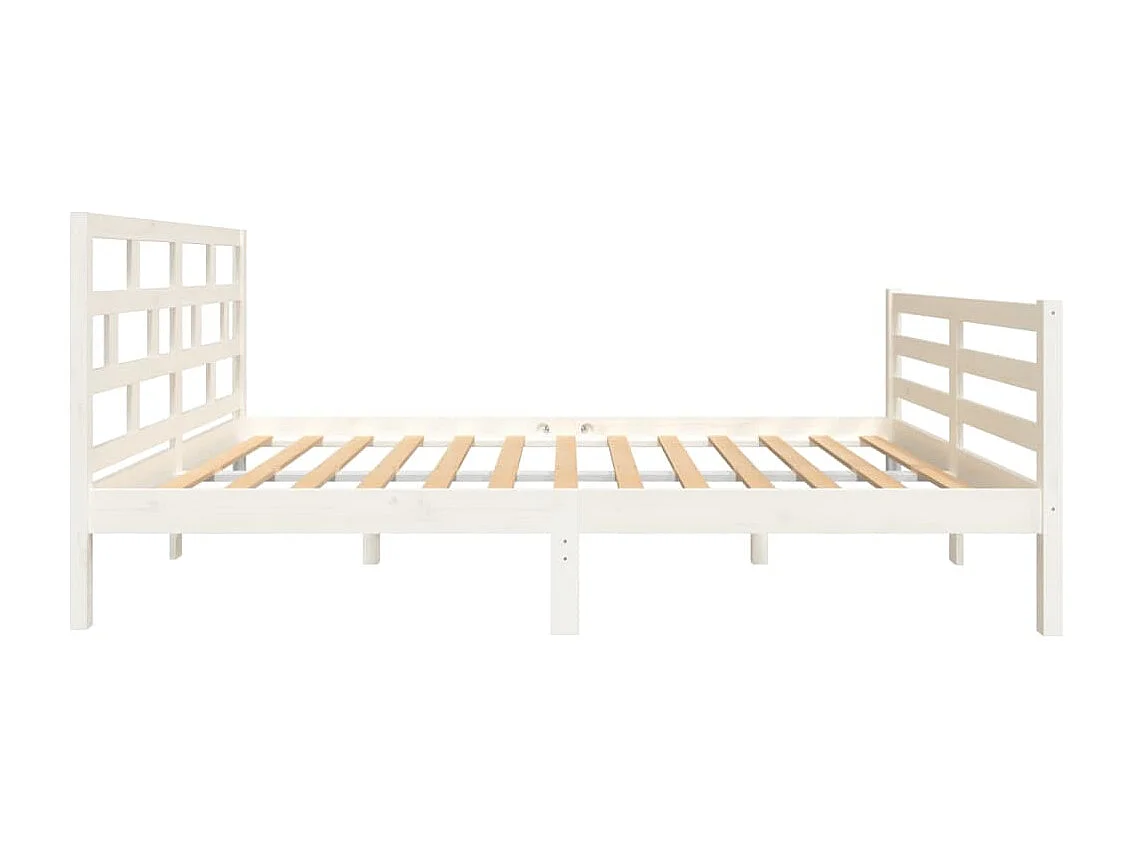 Lit simple | Lit adulte, enfant | Cadre de lit blanc bois massif 120x200 cm