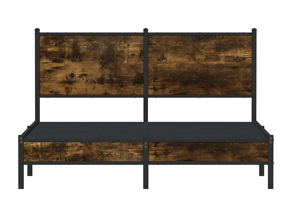 Letto per adulti | Letto matrimoniale | Giroletto senza Materaso in Metallo Rovere Fumo 140x200 cm
