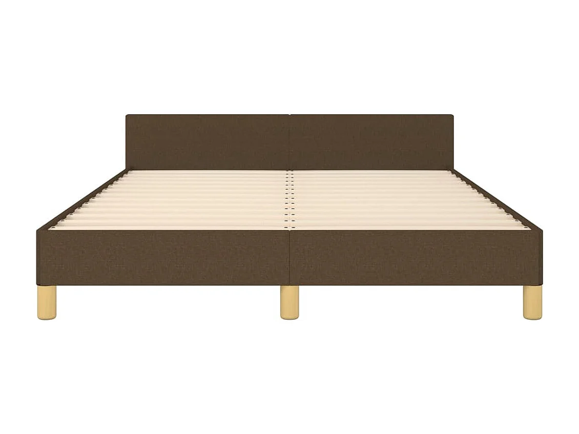 Lit double | Lit adulte | Cadre de lit marron foncé 140x190 cm tissu