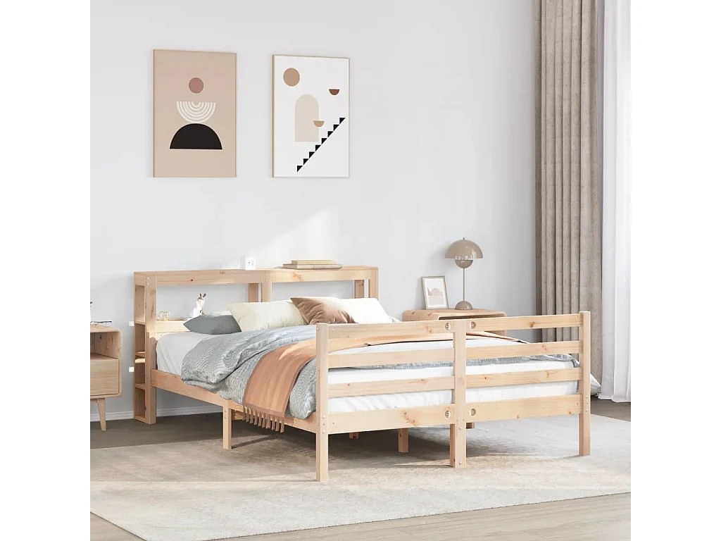 Lit double | Lit adulte | Cadre de lit avec tête de lit 150x200 cm