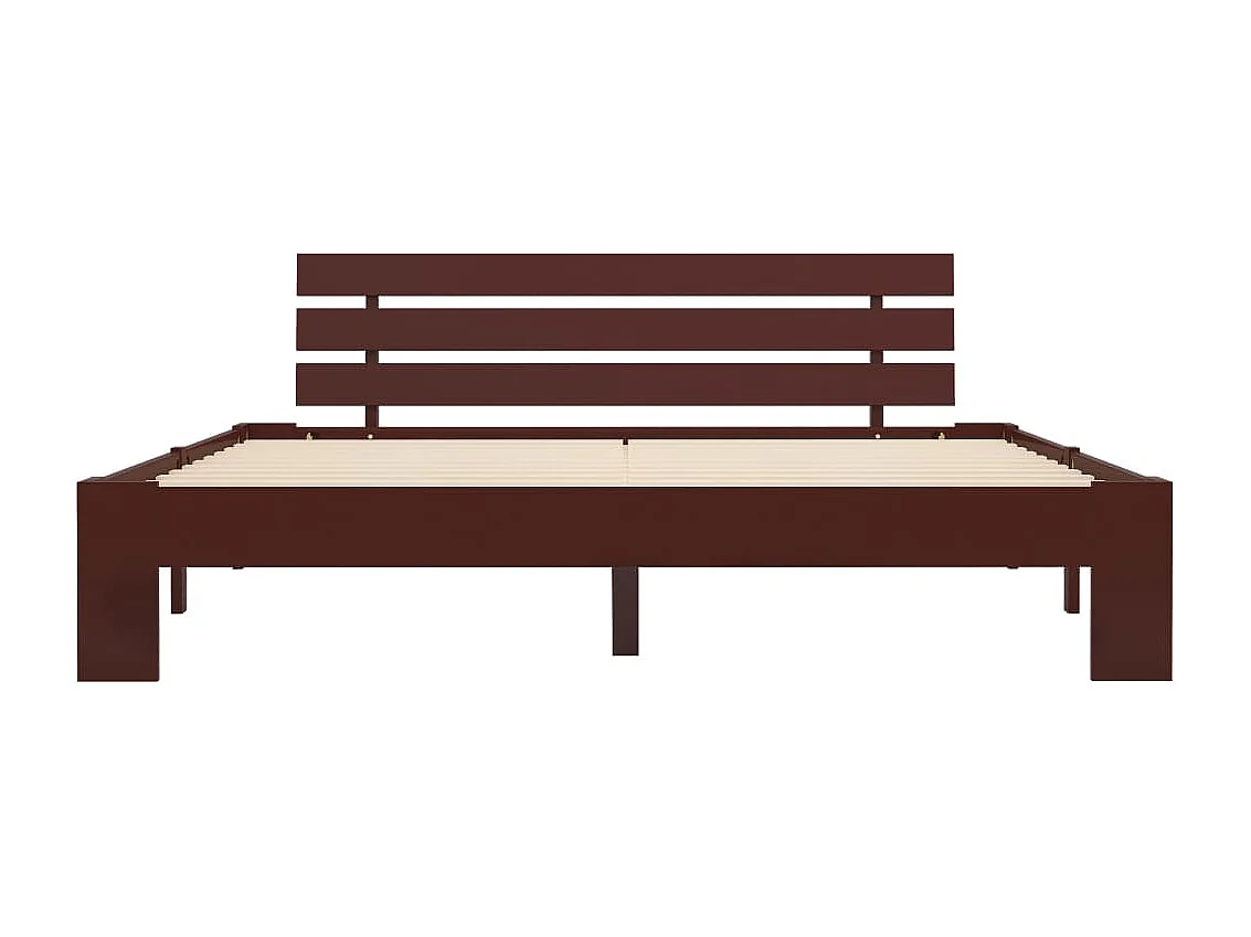 Lit double | Lit adulte | Cadre de lit marron foncé 180x200 cm pin massif