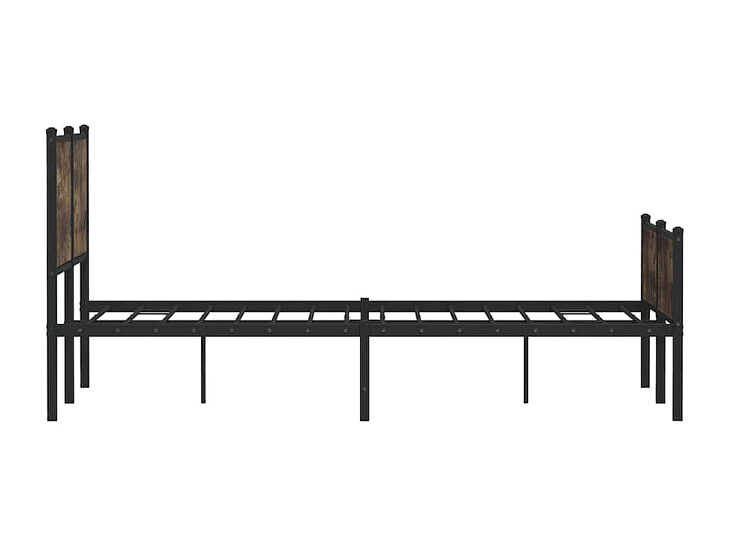 Lit double | Lit adulte | Cadre de lit en métal chêne fumé 137x190 cm