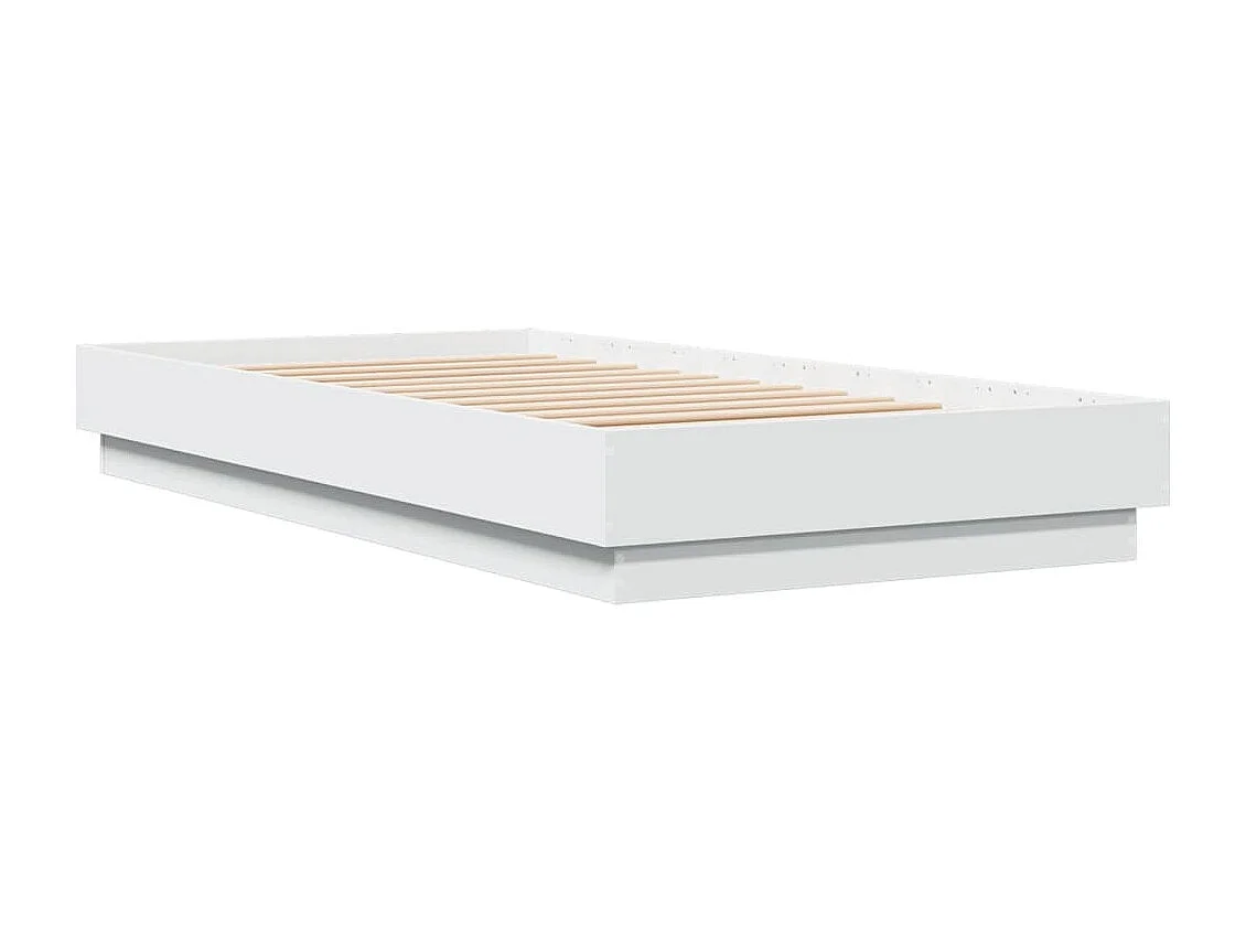 Lit simple | Lit adulte, enfant | Cadre de lit avec lumières LED blanc 75x190 cm