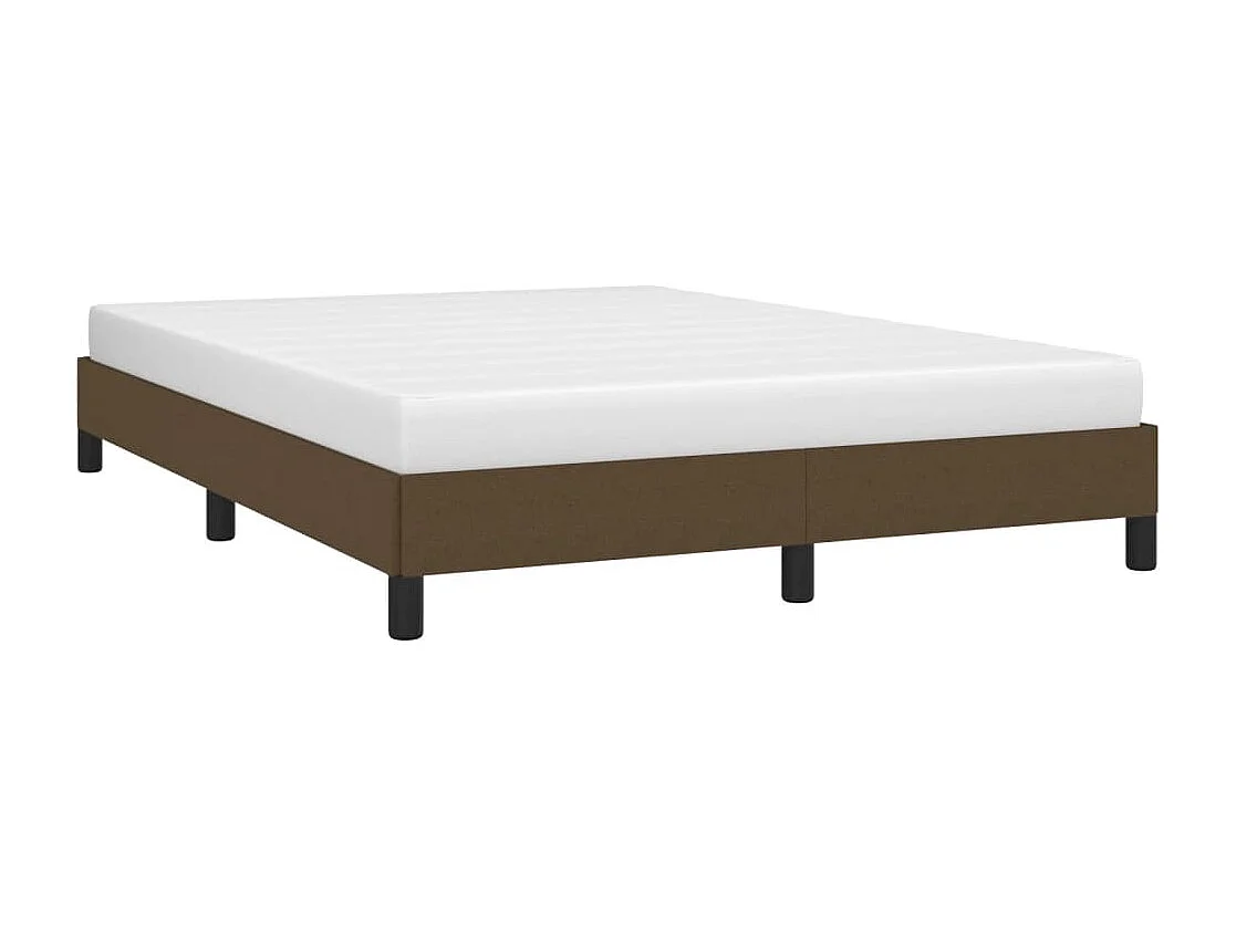 Lit double | Lit adulte | Cadre de lit marron foncé 140x190 cm tissu