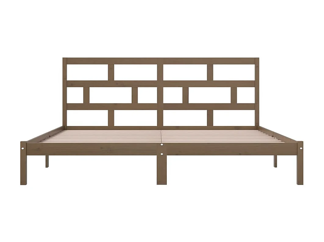 Lit double | Lit adulte | Cadre de lit Marron miel Bois pin massif 200x200cm