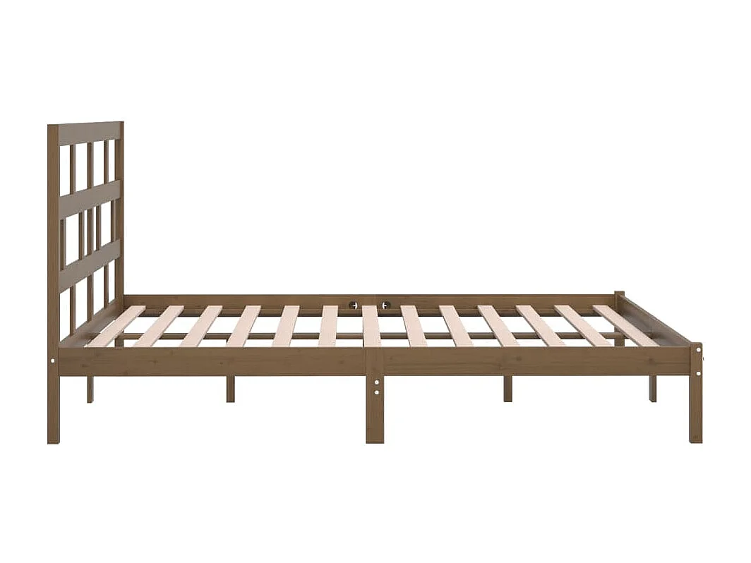 Lit double | Lit adulte | Cadre de lit Marron miel Bois pin massif 200x200cm