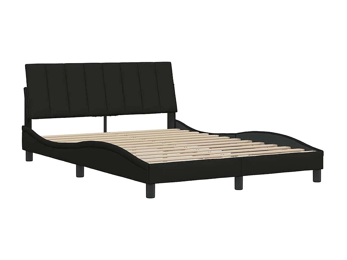Letto per adulti | Letto matrimoniale | Giroletto senza Materasso Hanko Nero 140x200 cm in Tessuto