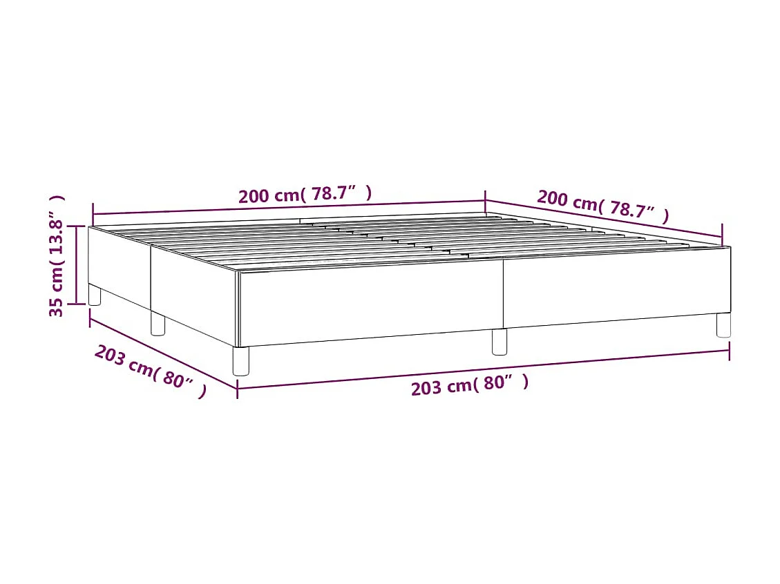 Lit double | Lit adulte | Cadre de lit bleu 200x200 cm tissu