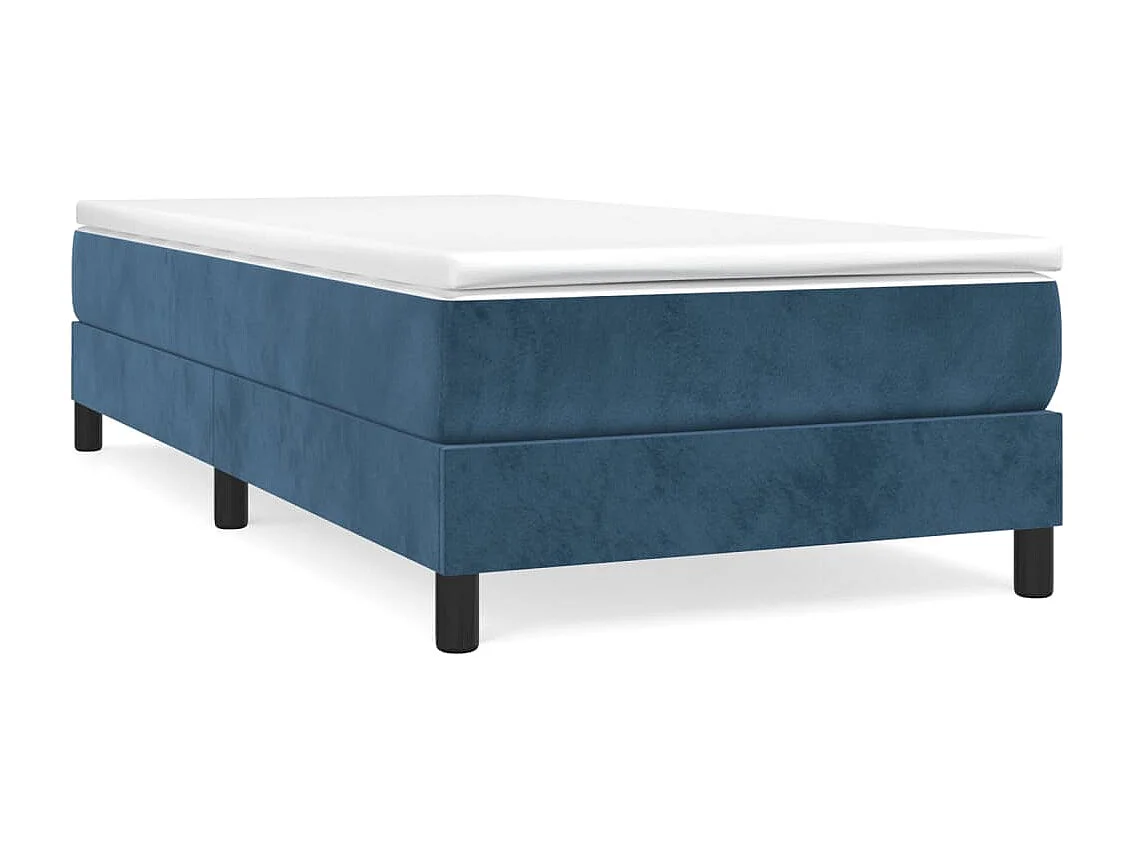 Lit simple | Lit adulte, enfant | Cadre de lit bleu foncé 90x190 cm velours