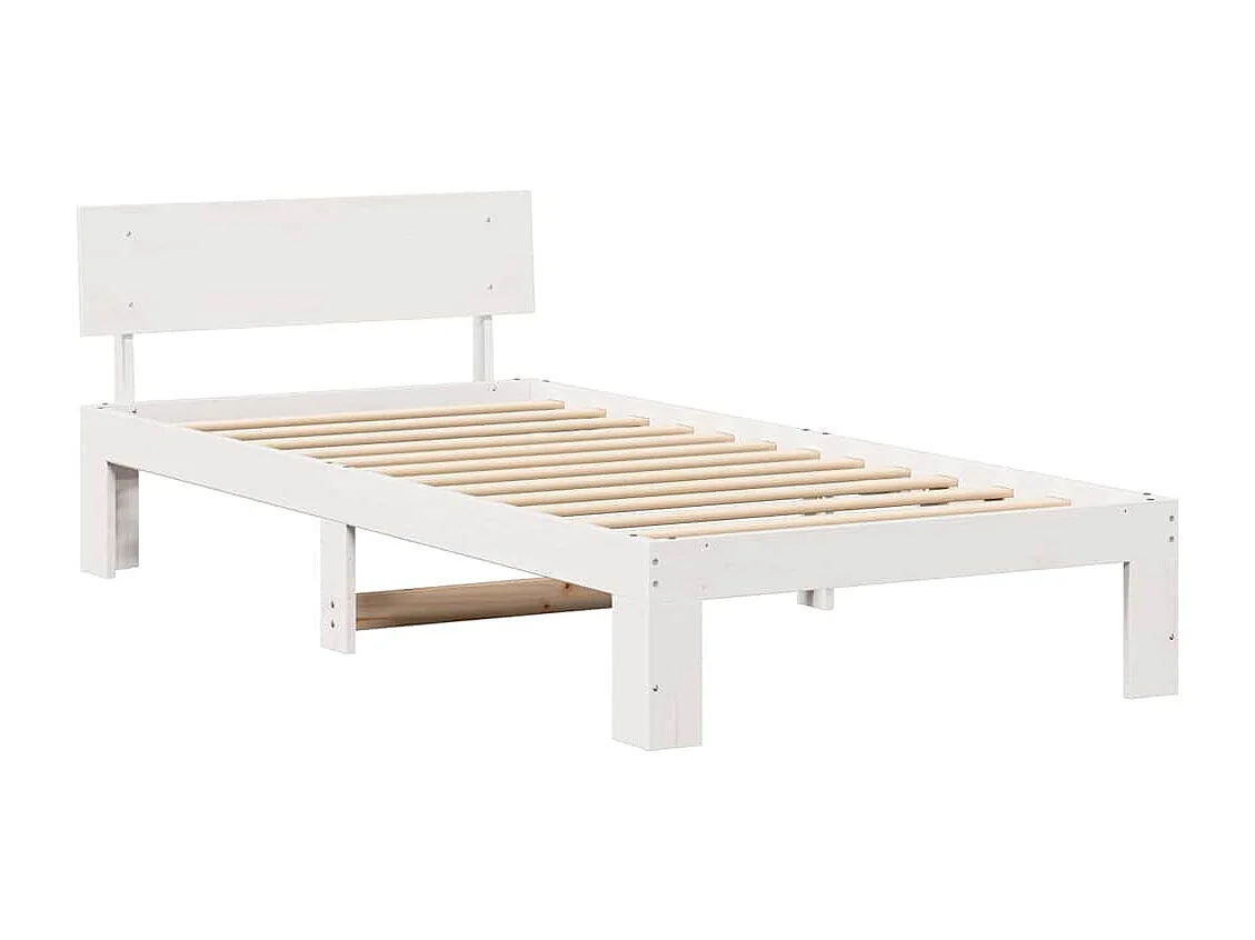 Lit simple | Lit adulte, enfant | Cadre de lit Blanc 90x190 cm Bois de pin massif