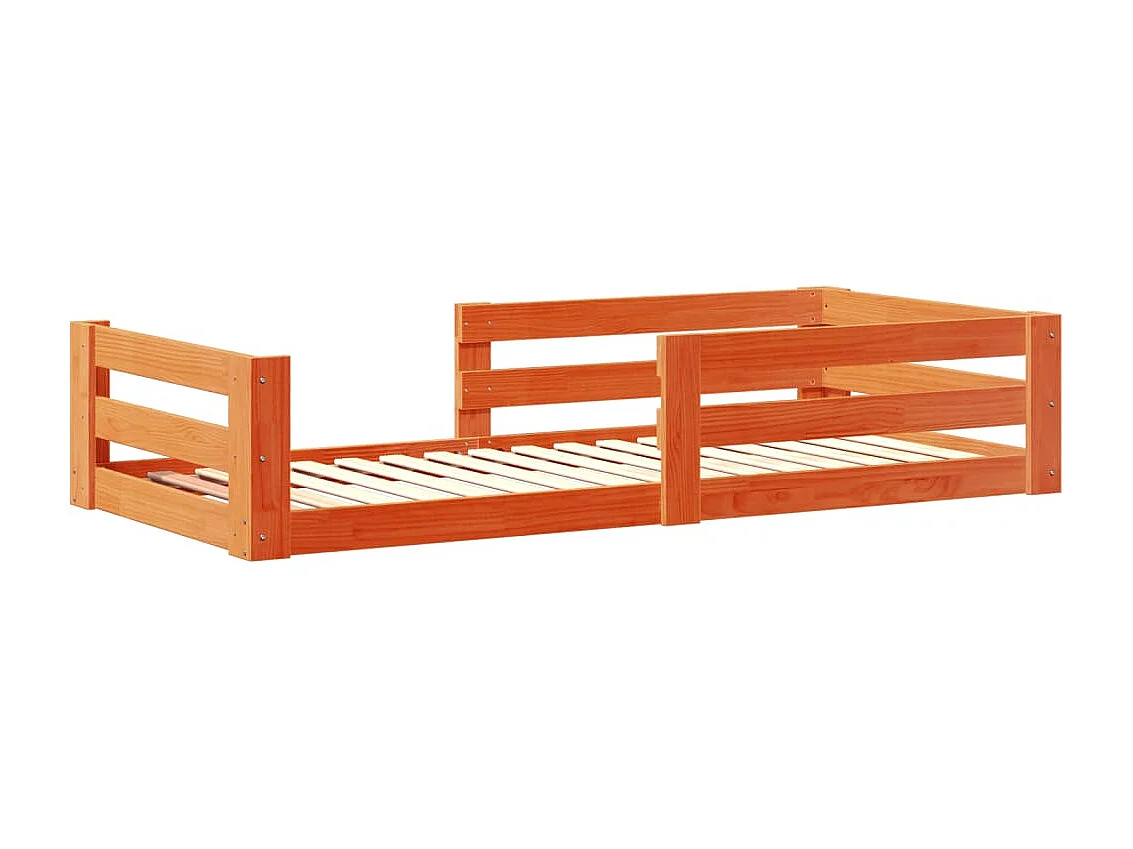Letto singolo | Giroletto | Struttura del letto senza Materasso Marrone Cera 100x200 cm in Legno di Pino