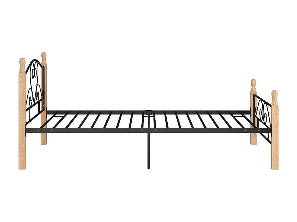Lit simple | Lit adulte, enfant | Cadre de lit noir métal 90x200 cm