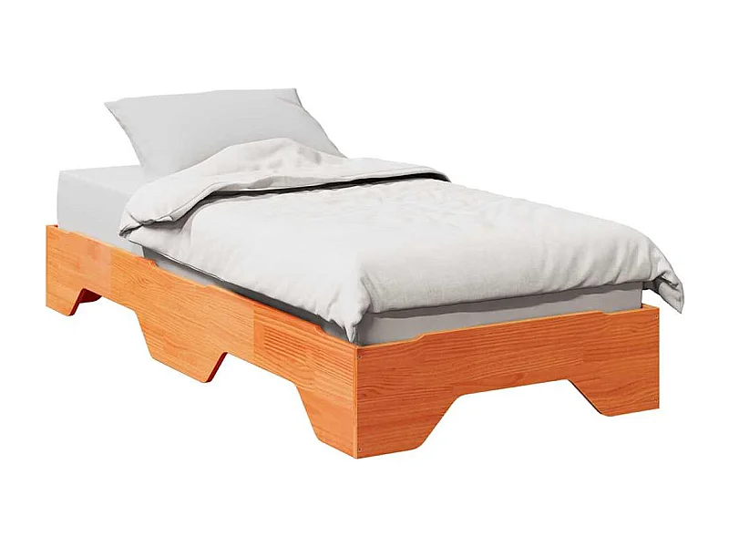 Letto per adulti | Letto singolo | Giroletto senza Materasso impilabile Marrone Cera 75x190 cm