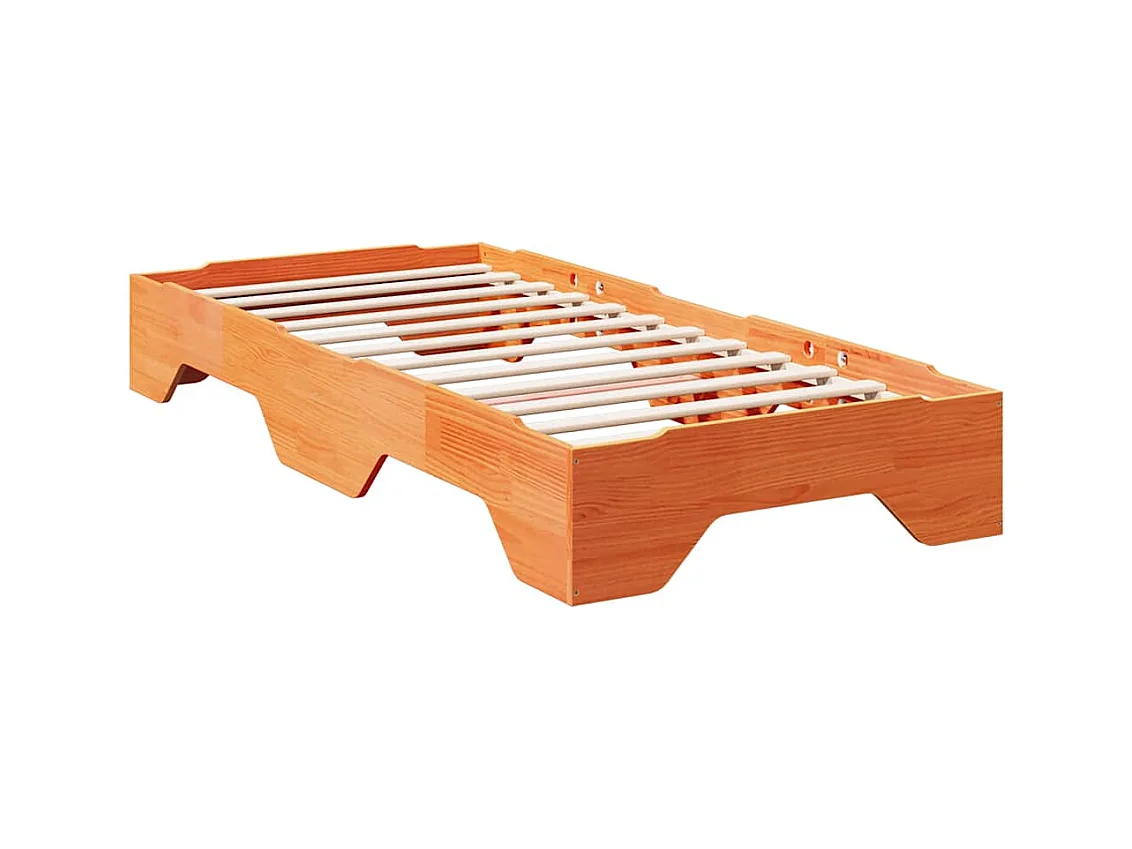 Letto per adulti | Letto singolo | Giroletto senza Materasso impilabile Marrone Cera 75x190 cm