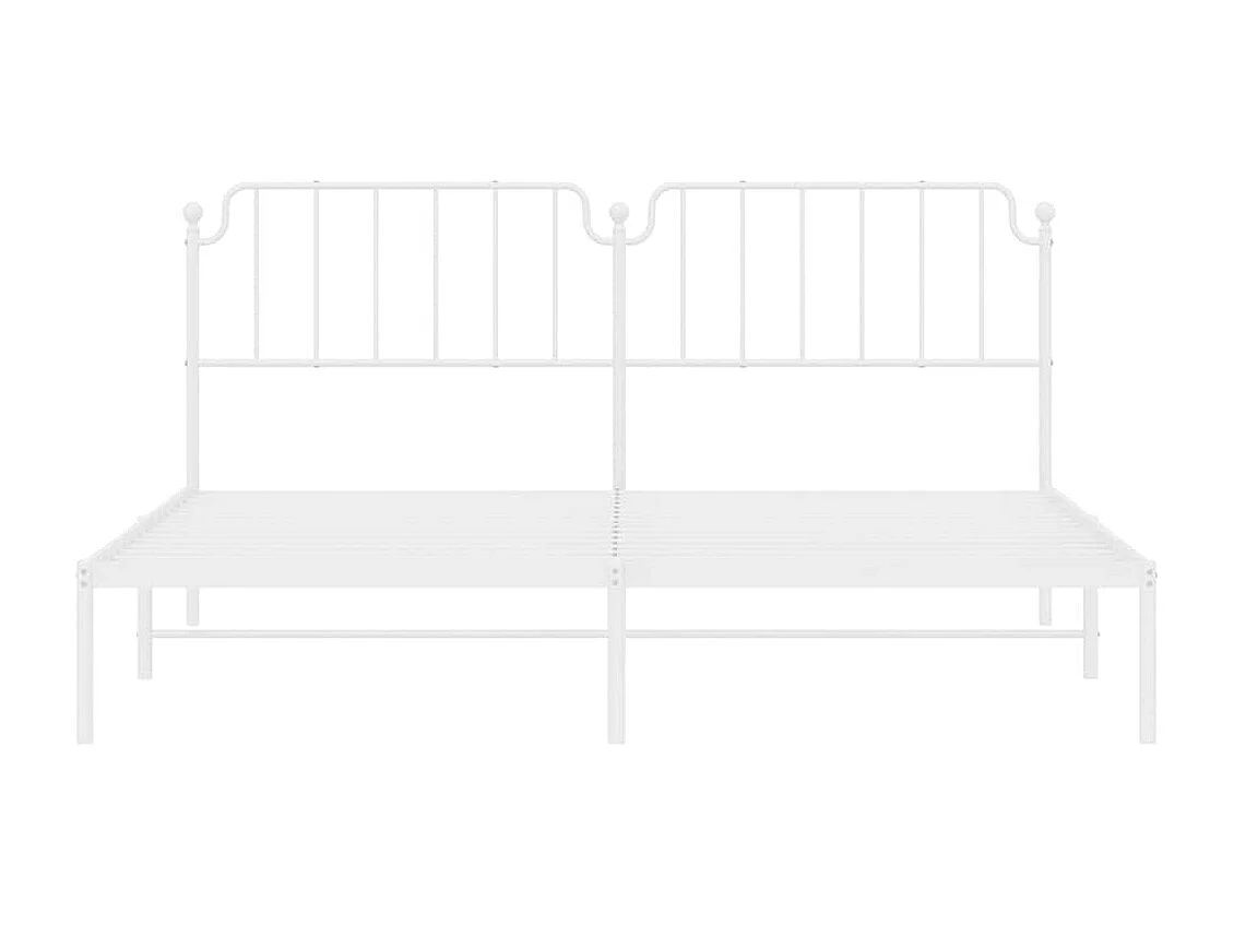 Lit double | Lit adulte | Cadre de lit métal et tête de lit blanc 193x203 cm